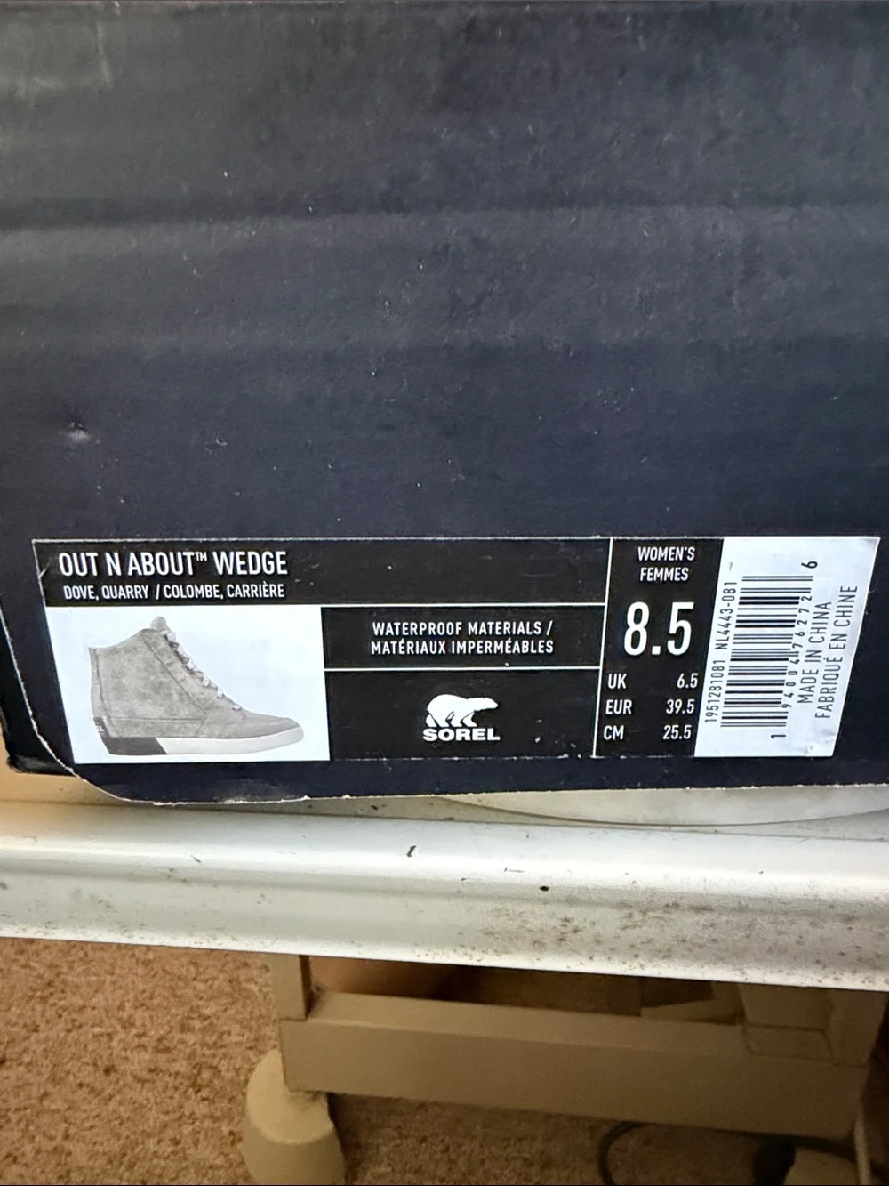 Sorel Out N About Light Gray Suede High-Top Wedge Boots